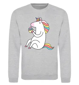 Світшот Cupcake unicorn Сірий меланж фото