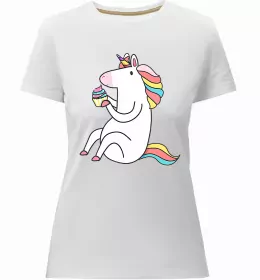 Женская премиум футболка Cute unicorn Белый фото
