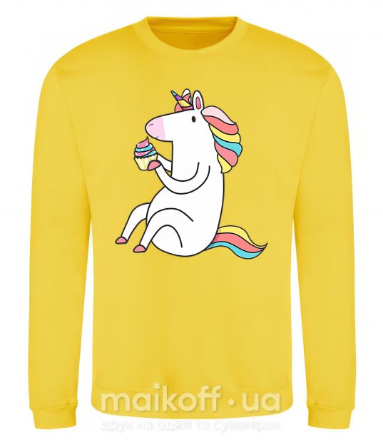 Світшот Cupcake unicorn Сонячно жовтий фото