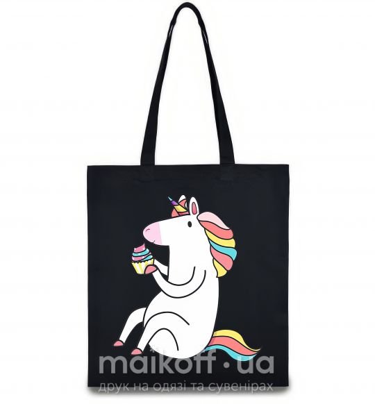 Еко-сумка Cupcake unicorn Чорний фото