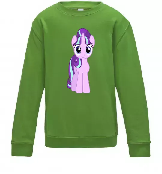 Детский Свитшот Unicorn smile Лаймовый фото