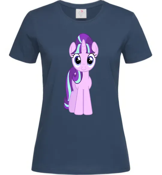 Жіноча футболка Unicorn smile Темно-синій фото