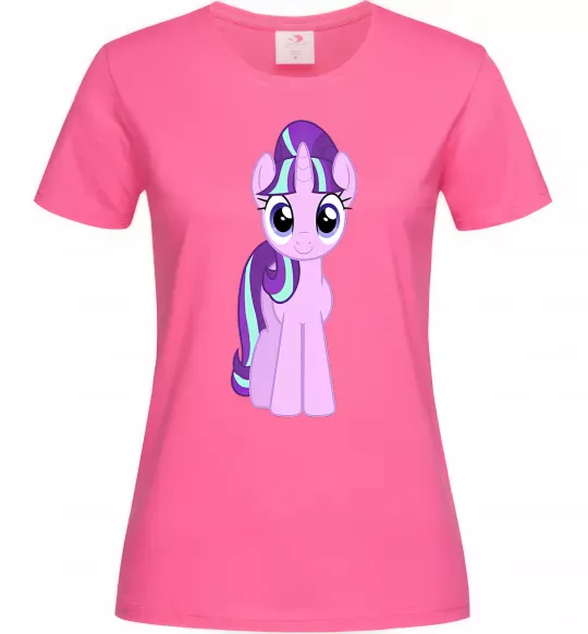 Жіноча футболка Unicorn smile Яскраво-рожевий фото