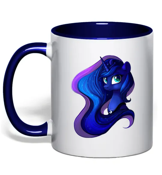 Чашка с цветной ручкой Magic unicorn Глубокий темно-синий фото