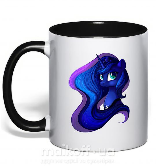 Чашка з кольоровою ручкою Magic unicorn Чорний фото