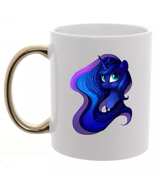 Чашка с цветной ручкой Magic unicorn Золото фото