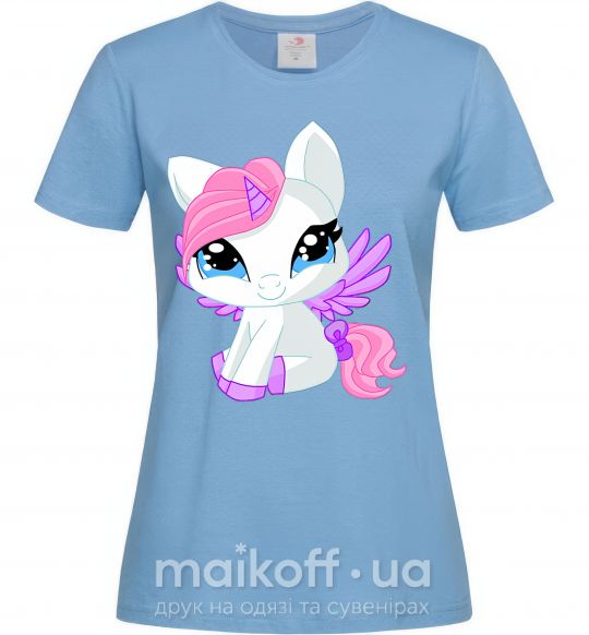 Жіноча футболка Anime unicorn Блакитний фото