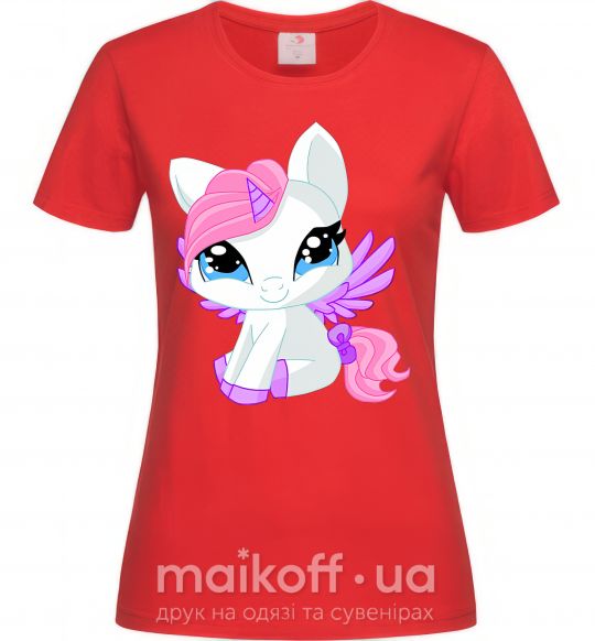 Женская футболка Anime unicorn Красный фото