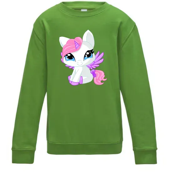 Дитячий світшот Anime unicorn Лаймовий фото