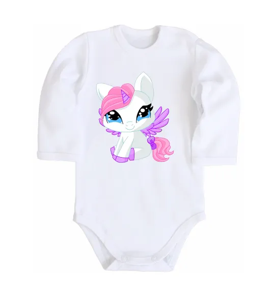Детский боди Anime unicorn Белый фото