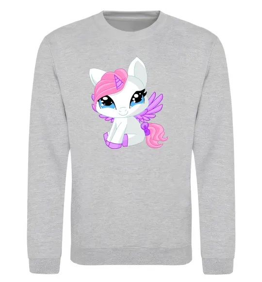 Свитшот Anime unicorn Серый меланж фото