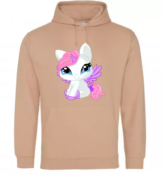 Женская толстовка (худи) Anime unicorn Песочный фото