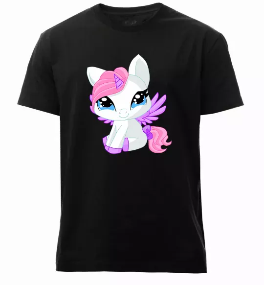 Мужская премиум футболка Anime unicorn Черный фото