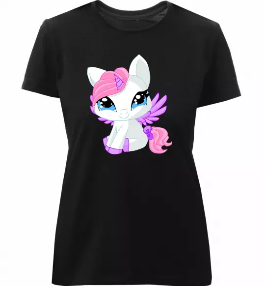 Жіноча преміум футболка Anime unicorn Чорний фото