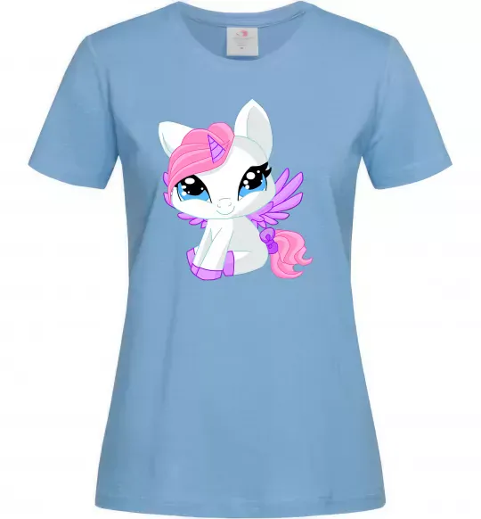 Женская футболка Anime unicorn Голубой фото