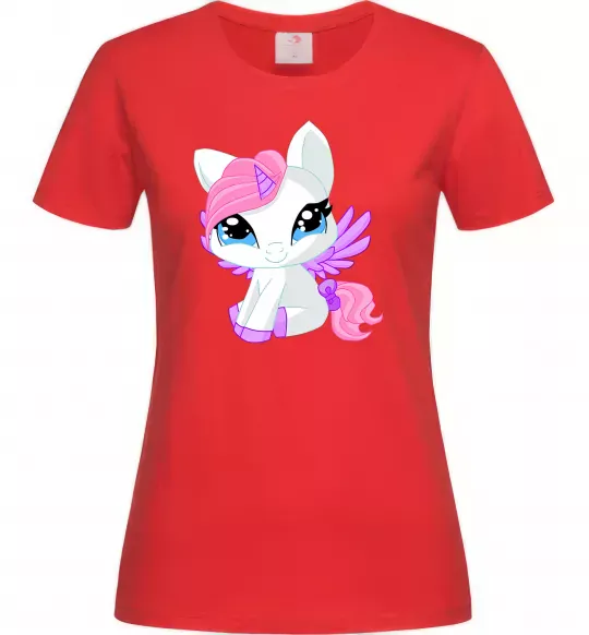Женская футболка Anime unicorn Красный фото