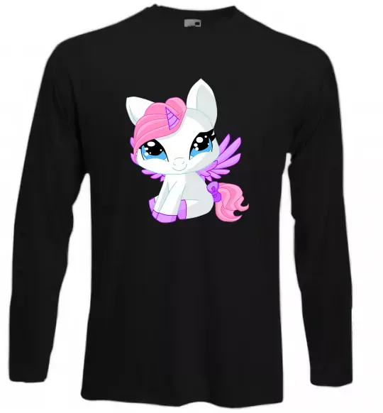 Лонгслів Anime unicorn Чорний фото