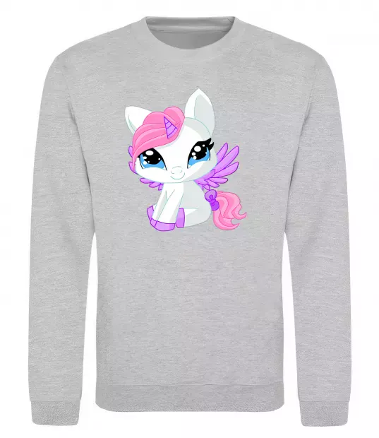 Свитшот Anime unicorn Серый меланж фото