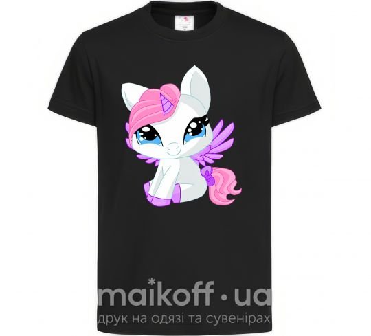 Дитяча футболка Anime unicorn Чорний фото