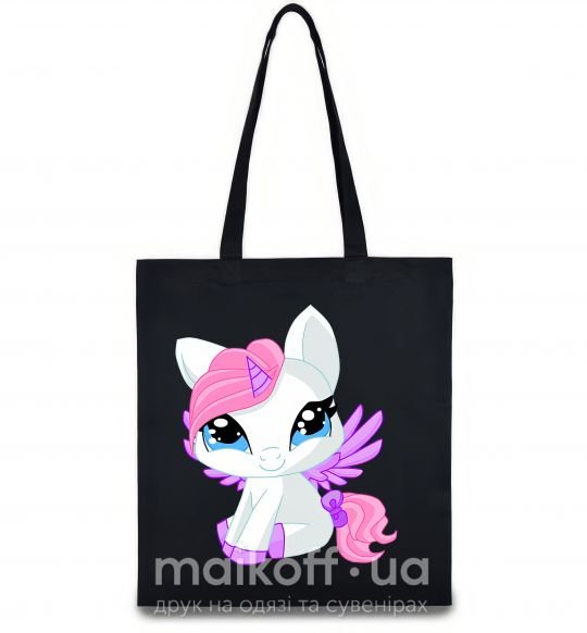 Еко-сумка Anime unicorn Чорний фото