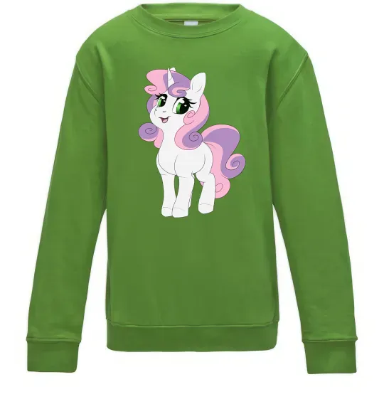 Детский Свитшот Щасливий єдиноріг Лаймовый фото