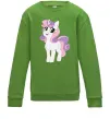 Детский Свитшот Щасливий єдиноріг Лаймовый фото