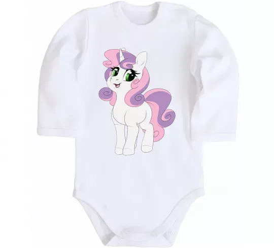 Дитячий бодік Щасливий єдиноріг Білий фото