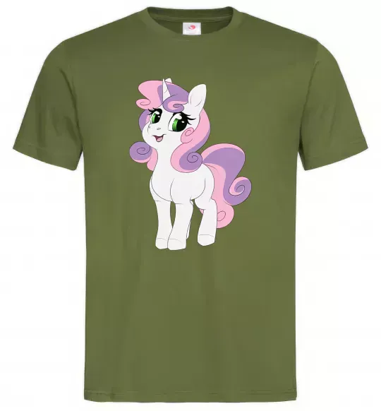 Чоловіча футболка Щасливий єдиноріг Оливковий фото