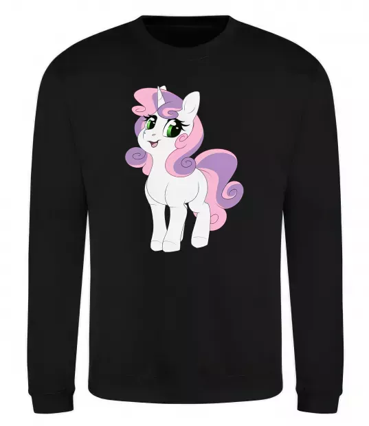 Світшот Щасливий єдиноріг Чорний фото