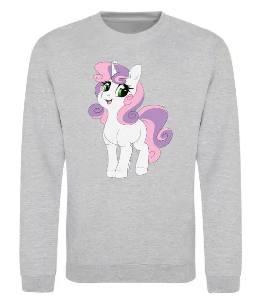 Світшот Щасливий єдиноріг Сірий меланж фото