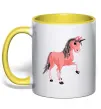 Чашка с цветной ручкой Unicorn Sparks Солнечно желтый фото