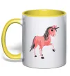 Чашка с цветной ручкой Unicorn Sparks Лимонный фото