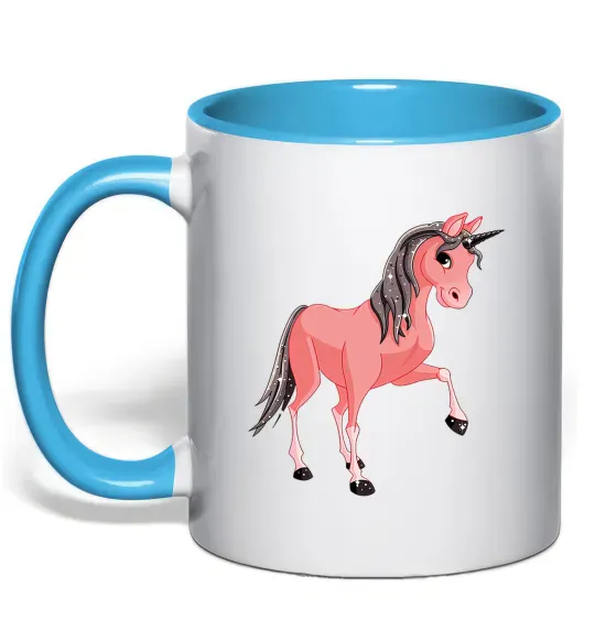 Чашка с цветной ручкой Unicorn Sparks Голубой фото