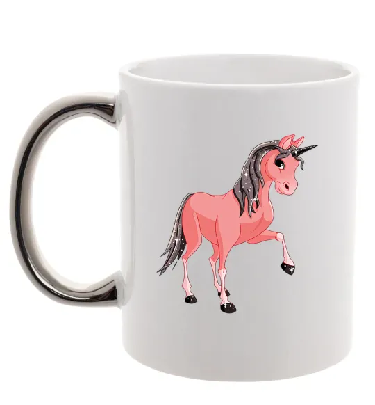 Чашка с цветной ручкой Unicorn Sparks Серебро фото