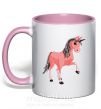Чашка з кольоровою ручкою Unicorn Sparks Ніжно рожевий фото