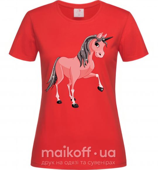 Жіноча футболка Unicorn Sparks Червоний фото