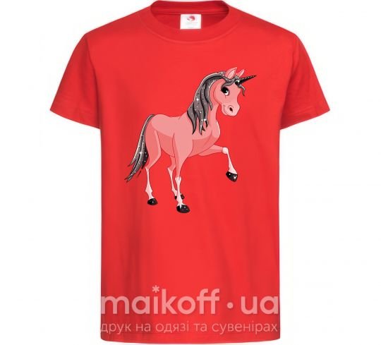 Дитяча футболка Unicorn Sparks Червоний фото