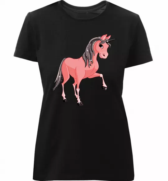 Жіноча преміум футболка Unicorn Sparks Чорний фото