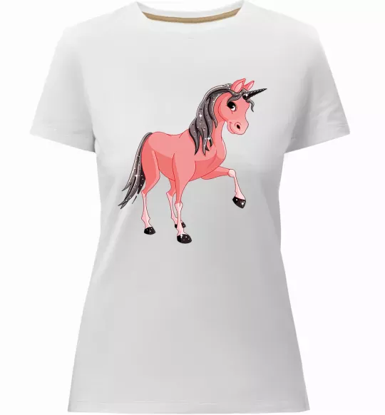 Жіноча преміум футболка Unicorn Sparks Білий фото