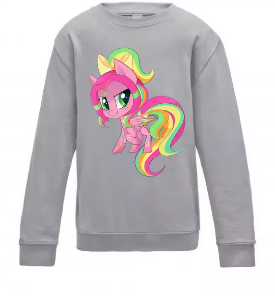 Дитячий світшот Green unicorn Сірий меланж фото