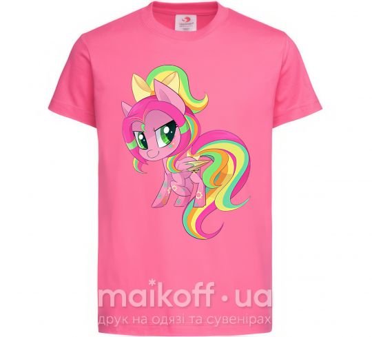 Детская футболка Green unicorn Ярко-розовый фото