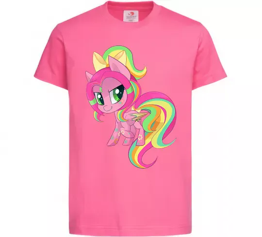 Детская футболка Green unicorn Ярко-розовый фото