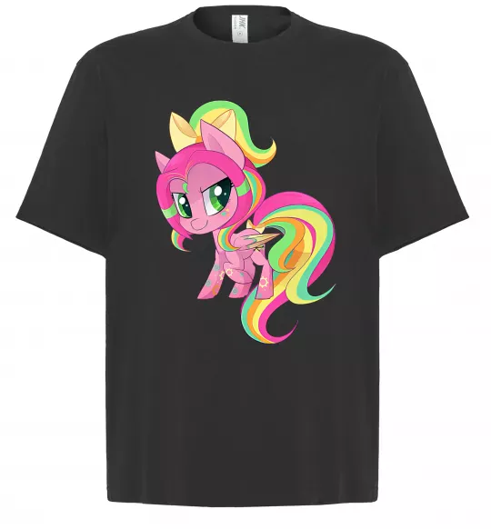 Футболка Оверсайз Green unicorn Черный фото