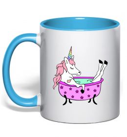 Чашка з кольоровою ручкою Unicorn bath