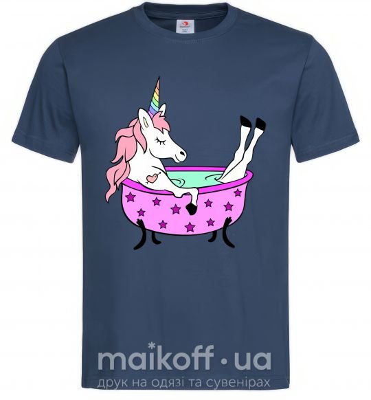 Мужская футболка Unicorn bath Темно-синий фото