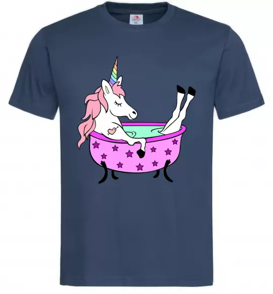 Мужская футболка Unicorn bath Темно-синий фото