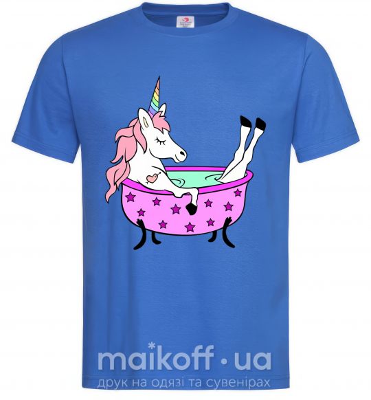 Мужская футболка Unicorn bath Ярко-синий фото