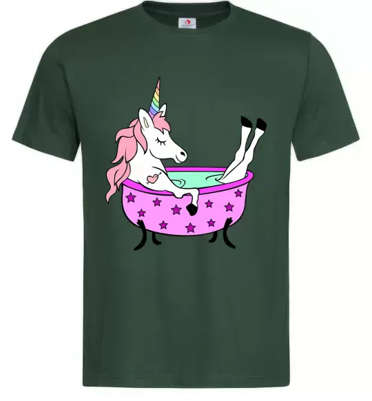 Мужская футболка Unicorn bath Темно-зеленый фото