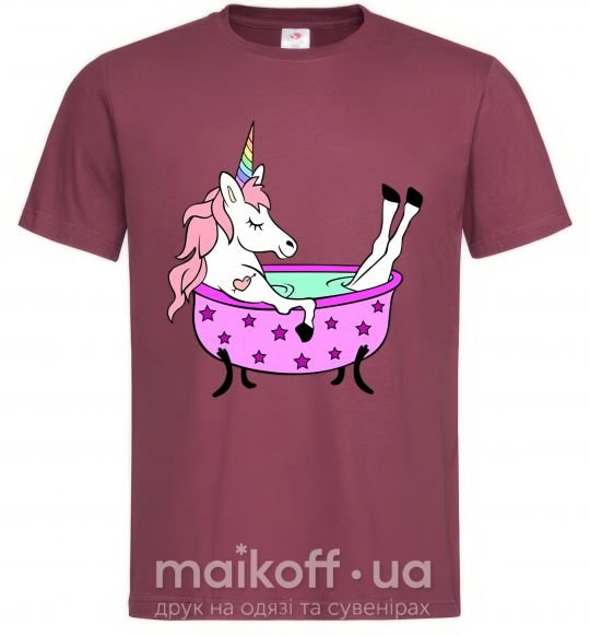 Мужская футболка Unicorn bath Бордовый фото