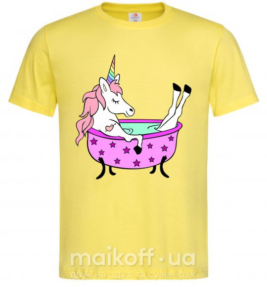 Мужская футболка Unicorn bath Лимонный фото